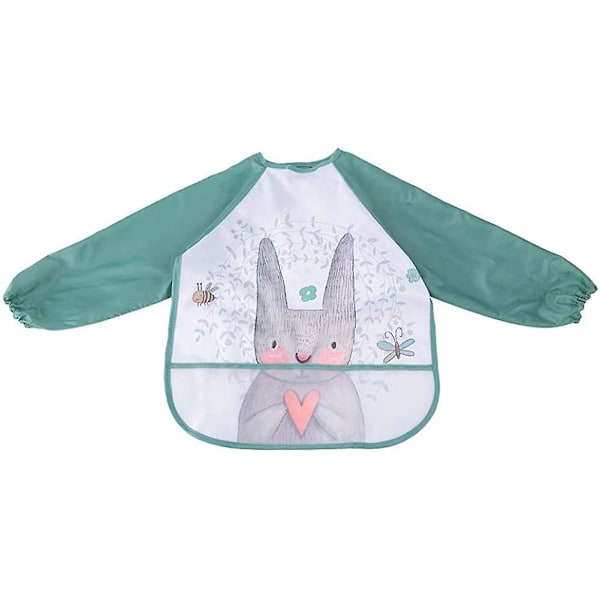 Bibs EVA Vandtætte Unisex Børne Langærmede Smekker Tynde Nylon Baby Foderforklæde Blød Frokost Spise Baby Smekke 1-3 År Gamle Søde Dyr