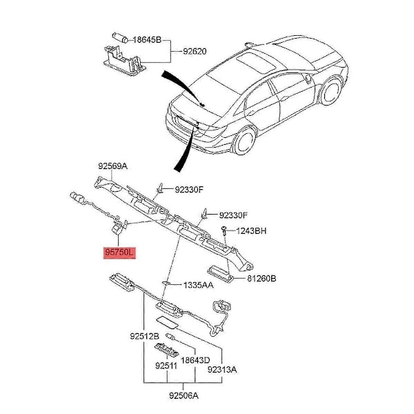 95760-3Z002 Bil Backkamera 95760-3Z000 957603Z001 kompatibel med I40 2011-2014 Back-Up Assist Kamera 957