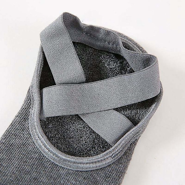 Halkskydda Yogasstrumpor med Grepp och Remmar för Kvinnor - Perfekt för Pilates, Balett, Dans och Barfota Träning (4-pack)