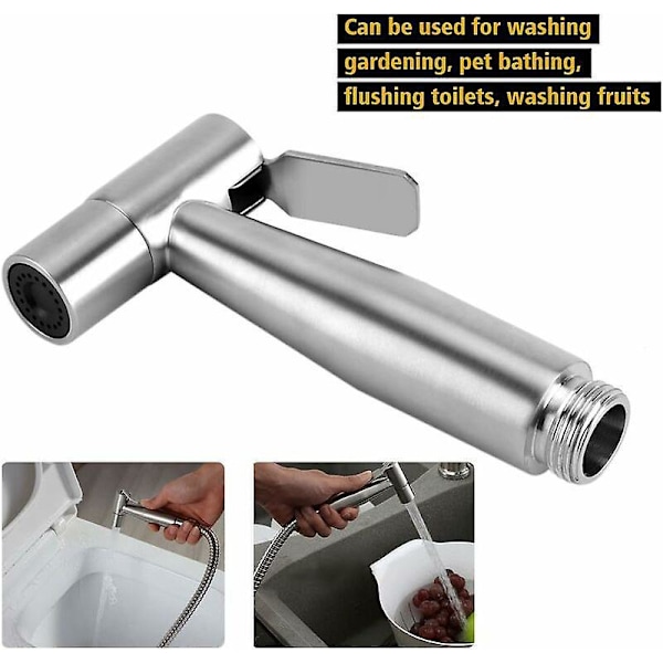 Toilet Bidet Spray, Bærbar Toilet Bidet Sprøjte i Rustfrit Stål Hygiejne Kit WC Bærbar Brusesprøjte til Toilet Tilbehør