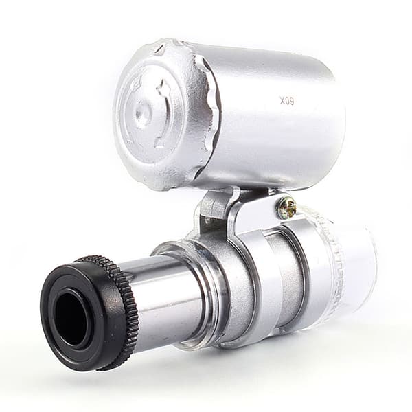 Mini 60X Fickmikroskop Smyckeslupp Glas LED UV-ljus