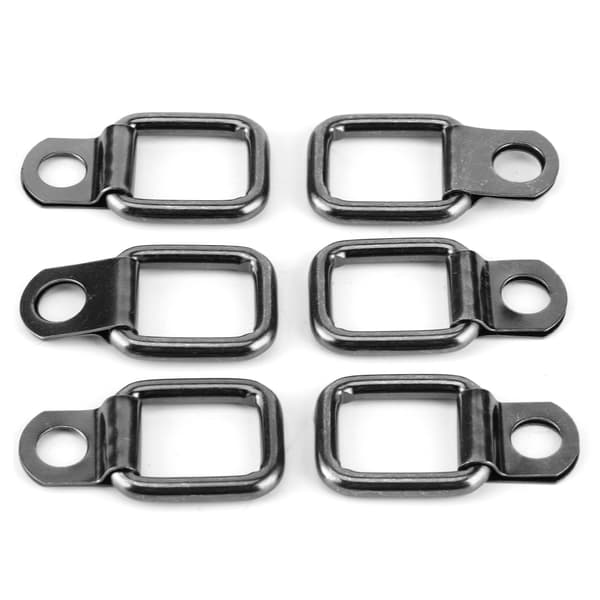 6 stk. surrings-D-ringe, foldbare udskiftningstilbehør, passer til Jeep Wrangler 2007-2017