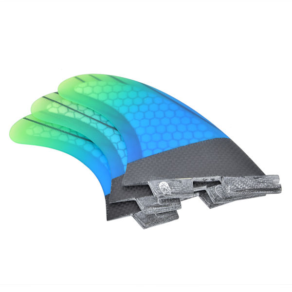 Glasfiber FCS2 Snygg Blå Grön Gradient Surfbräda Stjärtfenor Flexibel Surfing Tillbehör