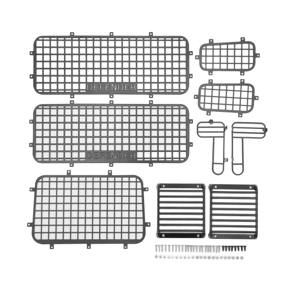 RC Metal Window Mesh Simulering Utsökt Förhindra repor RC Defender Window Guard för Traxxas TRX4 RC Cars