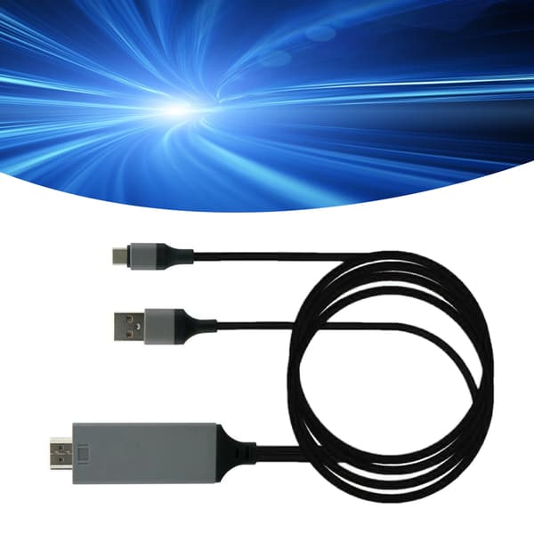 Adapterkabel Typ C till High Definition Multimedia Interface Kabeladapter PVC Koppar för Telefon Laptop Svart