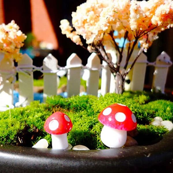 50 stk. Mini soppdekorasjon miniatyr hagehåndverk små kunstige sopper
