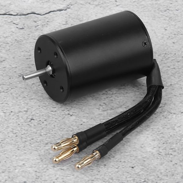 3650 vedenpitävä 4-napainen ei-induktiivinen harjaton moottori 1/8 1/10 RC-autolle (musta) (2300KV)