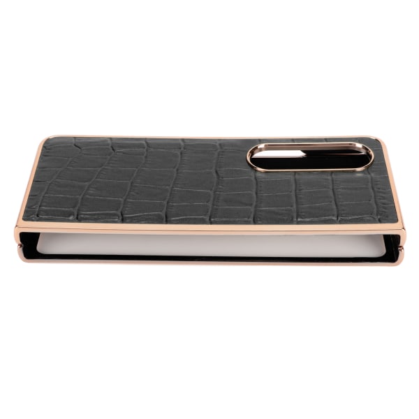 Phone case Cover för Samsung Galaxy Z Fold 4 Nanoplätering Krokodilmönster äkta läder Repsäkert Svart