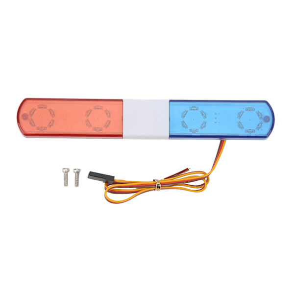 RC Police Light Ultra Bright Simulation Model Bil LED Politi Flash Light 145x22x12mm Til 1:8 1:10 RC Model Bil Rød Blå