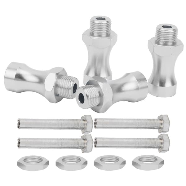 12 stk 1/10 til 1/8 RC Modellbil Deler Aluminiumslegering 12mm Til 17mm Hjulnavadapterkobling Sølv
