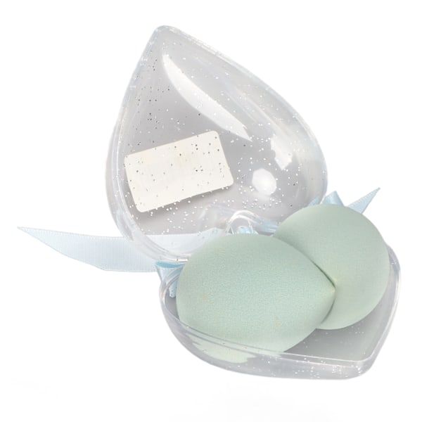 2 stk. Makeup Svamp Hjerteformet Holdbar Svamp Material Blød God Elasticitet Tør Vådt Dobbelt Brug Nem at Rengøre Beauty Svamp