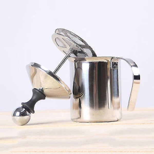 Dobbeltlags melkeskummer i rustfritt stål, kaffeskum pumpe (800ml) 400ML