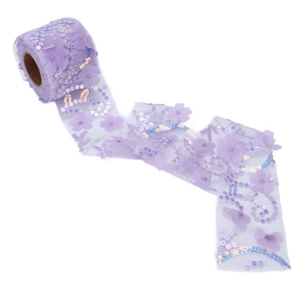 Tulletyg DIY-hantverk slitstarkt litet blixt bärbart polyester paljetterad tyll rulle 6 cm lila