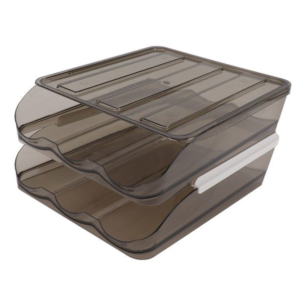 Æg Opbevaringsbeholder Multipurpose Translucent Stable Stor Kapacitet Skuffe Type Æg Organisering til Køleskab 2 Lag