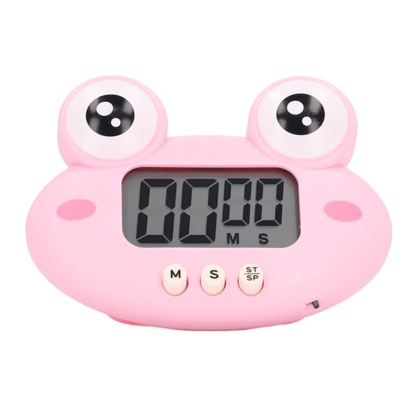 Tecknad digital timer ABS bärbar lättanvänd söt tecknad timer för köksmatlagning rosa groda