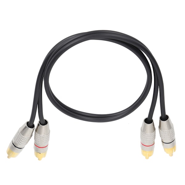 Lydkabel 2RCA han til 2RCA han lydkabel med aluminiumslegeringsstik til Xbox 360 Black 0,5m / 1,6ft