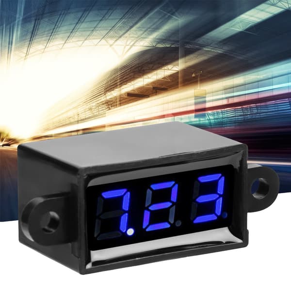 Digital Voltmeter 0.28inch To-leder DC 3.0-30V LED Display Spændingsmåler Vandtæt (Blå)