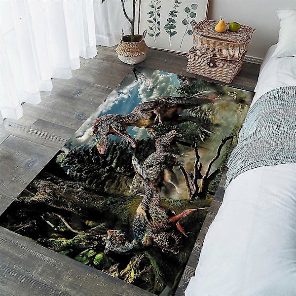 Nordiske Tæpper 3d Dinosaur Print Tykt Tæppe Til Stue Sengekant Soveværelse Fjer Tæppe Husholdnings Flannel Måtte/tæpper16 90cmx150cm