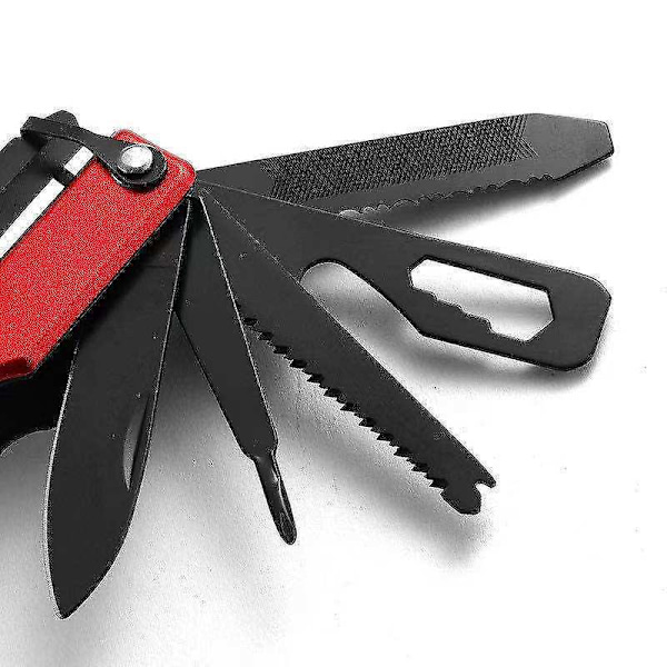 Camping Multitool - Lommekølle i rustfritt stål, slitesterk slire, utstyr for overlevelse utendørs, sikkerhetslås
