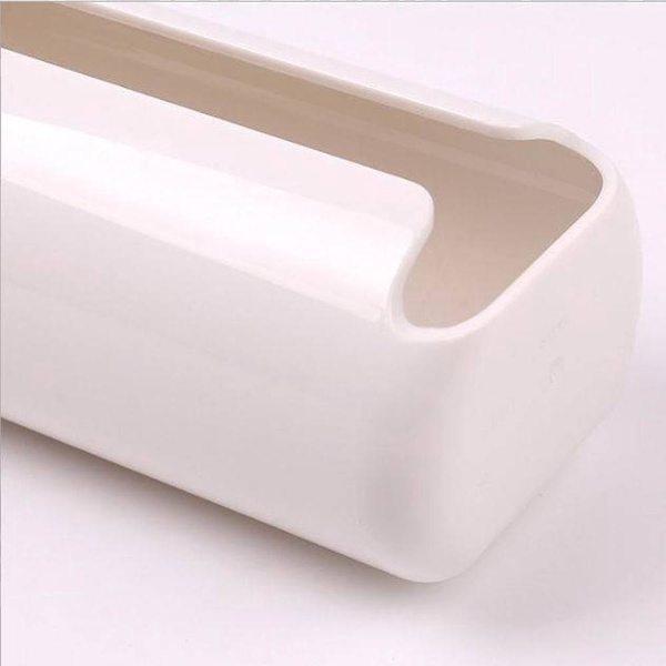 Laresa White Bamboo Bomuld Dispenser og Holder med selvklæbende krog