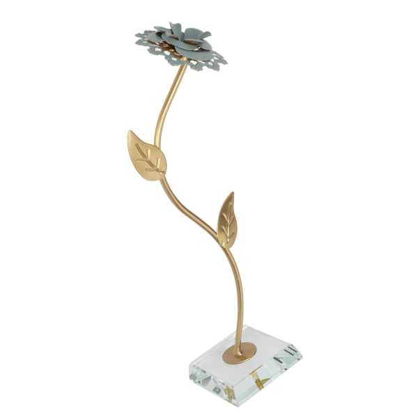 Blomma Bordsskiva Ornament 16x6x6cm Järn Glas Attraktiv dekorativ Metall Blomma Staty för Matbord Badrum
