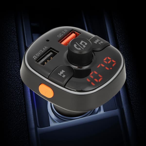 Bil Bluetooth Radio FM Transmitter Adapter Mp3 Afspiller Håndfri understøttelse af QC3.0 Oplader