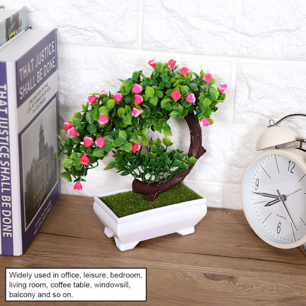 Kunstig Bonsai Falsk Blomst Potteplante Hjemmekontor Dekor