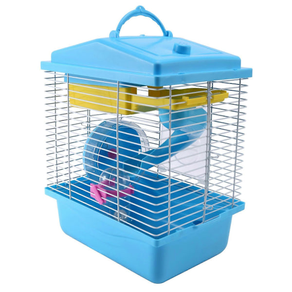 Kæledyrsbur Hamsterhus med ovenlysvindue Dobbeltlags Hus Blå