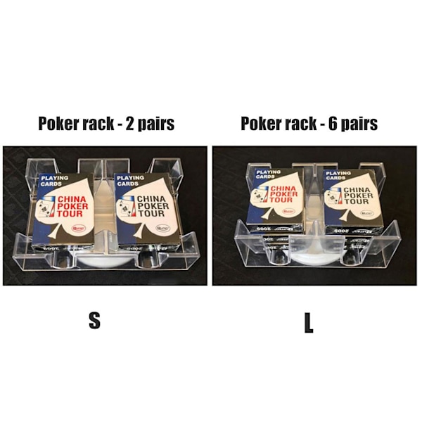 Roterande kortfack för 2 däck/6 däck Bekväm spelkortshållare Klar organizer