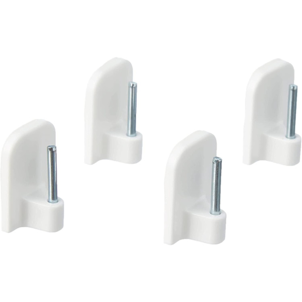 Gardinstångs självhäftande fäste set - 4 st, självhäftande, 11 mm, vit