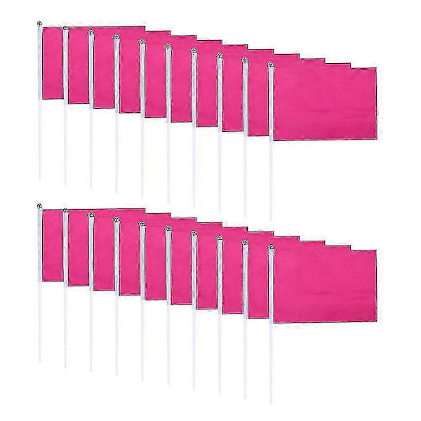 100 stk. Håndholdte firkantede flag ensfarvede mini flag festartikler festlige flag (rød)