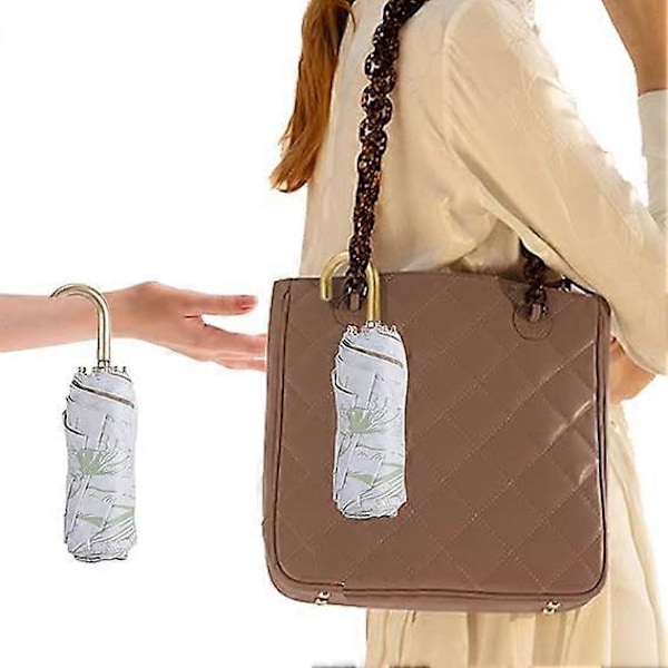 Kompakti pieni sateen- ja aurinkovarjo, tuulenpitävä ja vahva naisille, käsilaukun kokoinen, mini matka tukeva taskuvarjo, B-tyyli