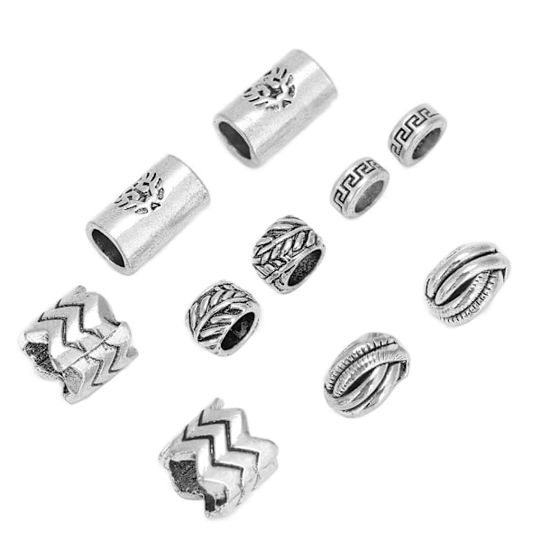 10 stk Viking Beard Beads Antikke Dreadlock Tube Beads anheng for hårdekorasjoner