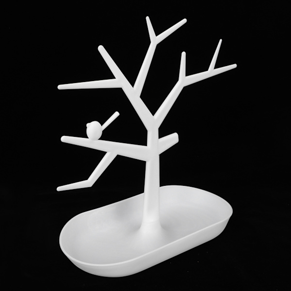 Smykker øredobber Armbånd Ringer Halskjede Holder Display Vis Stand Rack Organizer (Hvit)