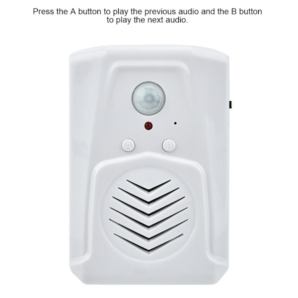 USB/batteridrevet bevægelsessensoralarm MP3-lydafspiller Infrarød induktionsdørklokke
