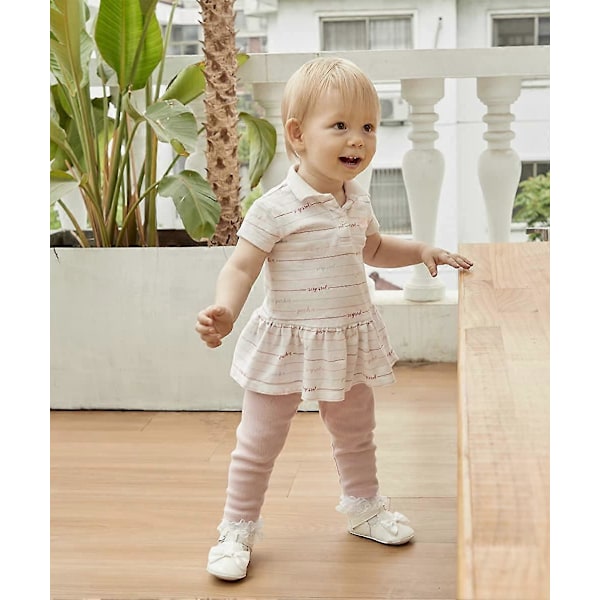 13 cm) Baby Flickas Första Steg Ballerina Sko med Mjuk Halkfri Sula