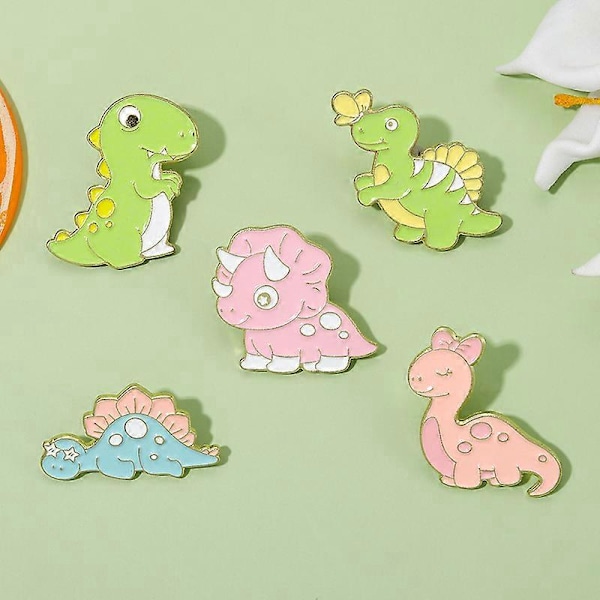 5 bedårende dinosaurbrosjer, jakker, krager, merker, klesvesker, tilbehør, damer, jenter, gutter