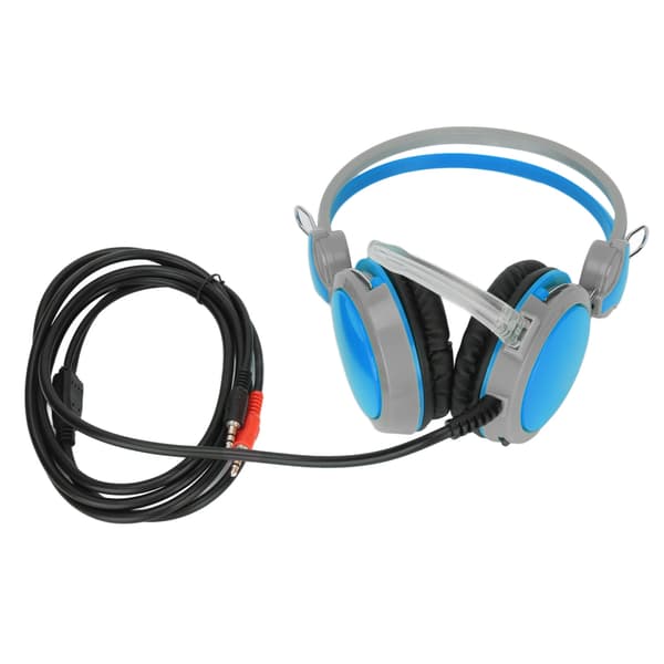 Gaming Headset Støjreducerende Stereo Ergonomisk Kablet Computer Gaming Hovedtelefon med Mikrofon til PC Blå
