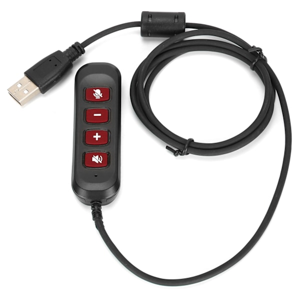 H901 USB-plugg QD-kabeladapter justerbart volum Call Center Headset Adapter for 3,5 mm headsetutstyrRød