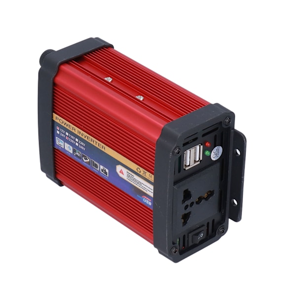 Bilströminverter Modifierad Sinusvåg Konverter Dubbla USB-portar 500W för Semestrar Camping 12V‑220V