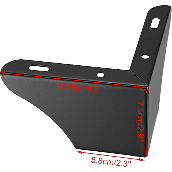 7,5 cm metalliska soffben - Set om 4, moderna solida möbelfötter för soffa, garderob, skåp, bord (svart)
