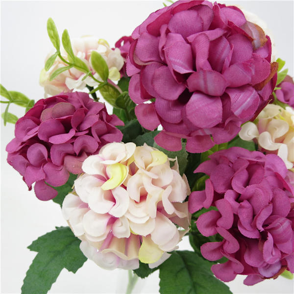 Kunstig hortensia 10 i 1 blå realistisk let vedligeholdelsesklud kunstig blomsterdekoration til bryllup hjemmefest indendørs udendørs