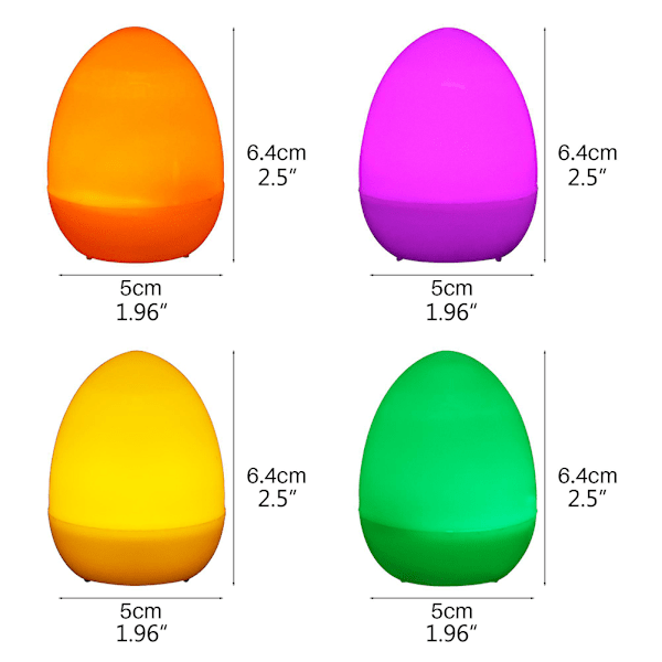12 stk påske LED lysende æg batteridrevet påskesimuleringsdekoration til hjemmets stue have