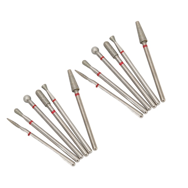 12 stk spikerbor diamantmanikyr roterende hode for neglesliping polering omforming