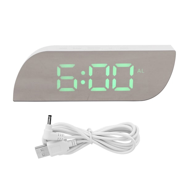 LED Digital Klocka 12/24 Timmars Konvertering Justerbar Ljusstyrka Sängklocka GHY-0801Grön