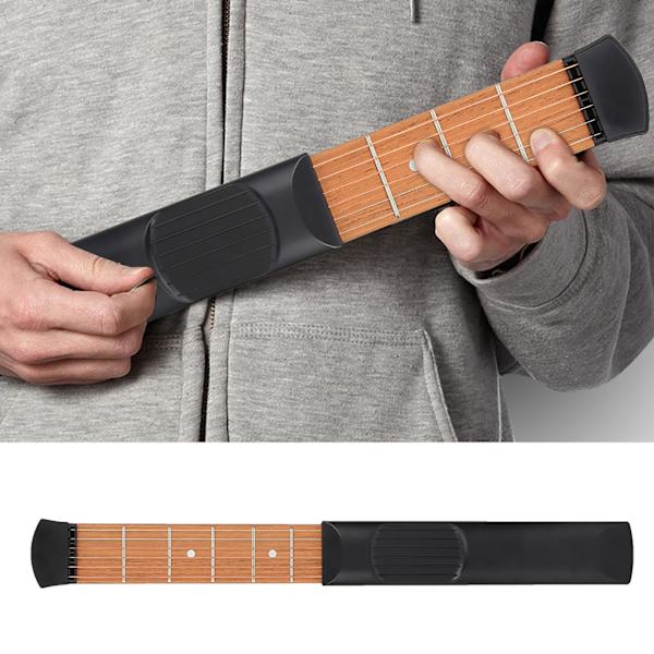Bærbar Mini 6 Fret Guitar Practice Hands Training Tool Chord Trainer