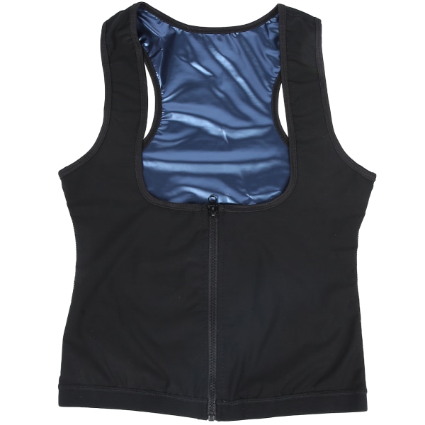 Sauna Vest Varme Svette Tank Top Pustende Midje Trainer Glidelås Sports Korsett for Dame2XL/3XL