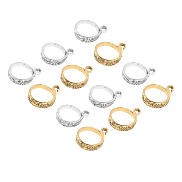 12 stk Strikke Hekle Loop Ring Legering Justerbar Garn Guide Finger Holder Hekle Ring