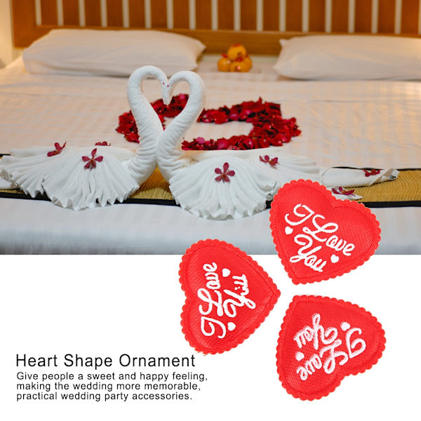 100 stk/pose polyester svamp hjerteform dekor Valentinsdag bryllupsfest dekorasjon ornament rød