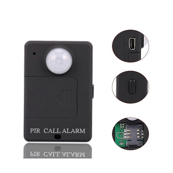 Mini GSM PIR Alarm Rörelsesensor Alarm Infraröd Trådlös GSM Alarm Stöldskydd Rörelsedetektor med EU-kontakt